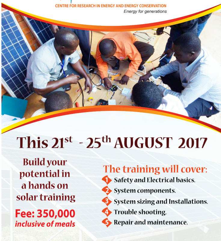 THIS AUGUST 2017, THE CREEC SOLAR TRAINING IS BACK