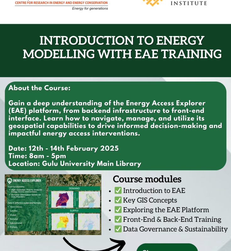 New Training Alert!!!!! Introduction to Energy Modelling with EAE