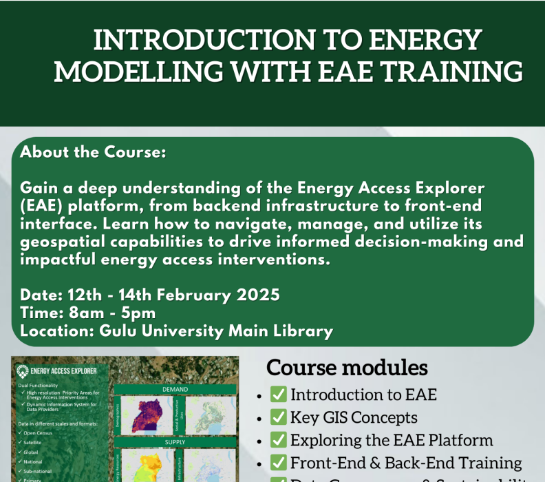 New Training Alert!!!!! Introduction to Energy Modelling with EAE